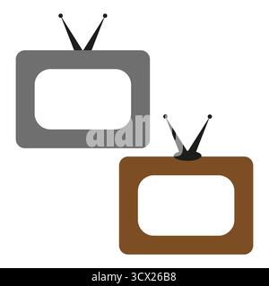 Retro television icons. Vintage media screens. Nostalgic broadcast Vector. Old fashioned technology. EPS 10. Stock Vector