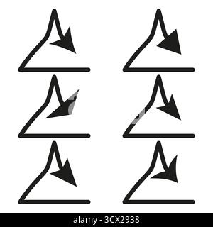 Triangle arrow collection. Directional symbol Vector. Geometric motion icon. Navigation graphic set. EPS 10. Stock Vector