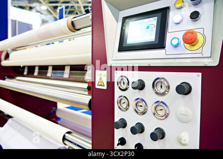 Calender for transfer printing industrial machine Stock Photo