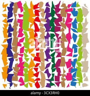 Abstract shape pattern. Irregular color pieces. Vibrant mosaic Vector. Dynamic playful design. EPS 10. Stock Vector