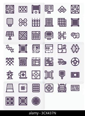 Ensure consistency with 45 Bold Line icons guided by Grid, perfect for design systems. Stock Vector