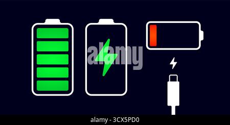Charging battery. Power charger icon Stock Vector
