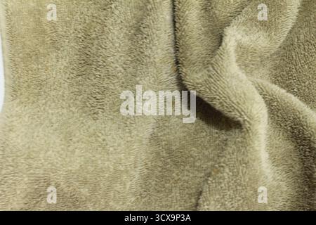 Brown fibrous fabric texture for background Stock Photo