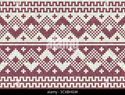Scandinavian style seamless mosaic tiles pattern Stock Vector