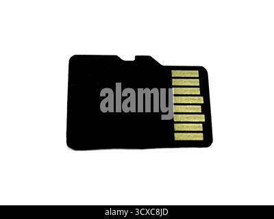 Micro SD memory card isolated on white Stock Photo