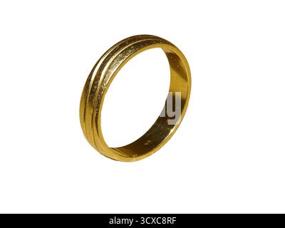 Gold wedding ring isolated on white background Stock Photo