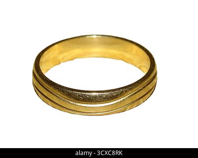 Gold wedding ring isolated on white background Stock Photo