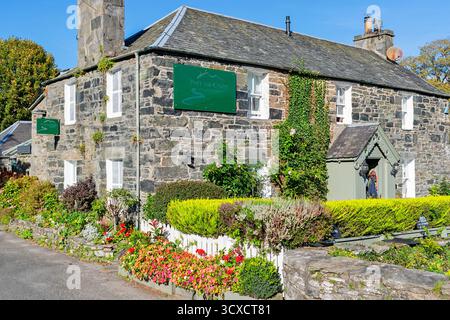 Pitlochry Perth and Kinross Scotland the Port-na-Craig Inn & Restaurant and flowers in autumn Stock Photo