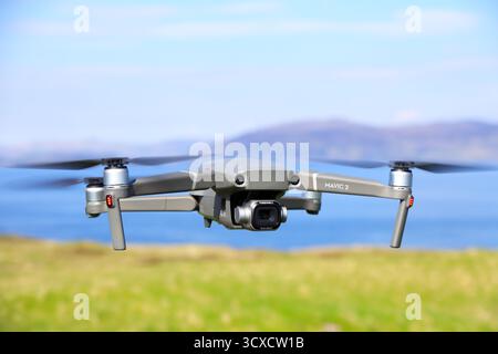 DJI Mavic pro 2 flying in a remote part of Scotland Stock Photo