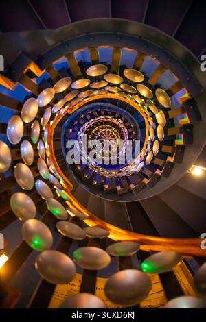The staircase at the Magic Circle (looking up) Stock Photo