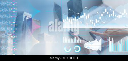 Advanced Business Analytics with Interactive Data Visualization Dashboard. Stock Photo