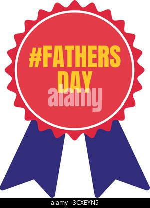 An elegant ribbon award illustration for Father's Day appreciation. Stock Vector