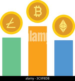 Cryptocurrency Vector different type of crypto concept Symbol - Vector Stock Vector