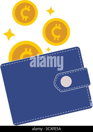 Cryptocurrency wallet Vector concept Bitcoin Stock Vector