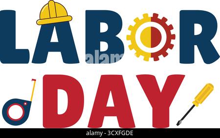 Labor day Typography design over white background Stock Vector