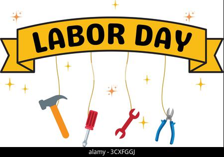 Labor day concept. Labor day vector illustration. Labor day banner design Stock Vector