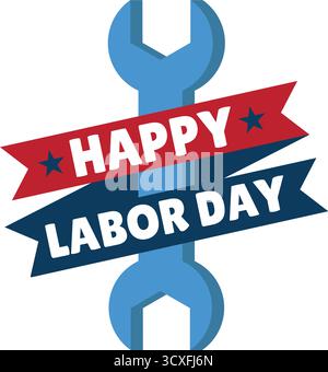 Labor day icon vector isolated on white background for your wrench icon for design Labor day logo concept Stock Vector
