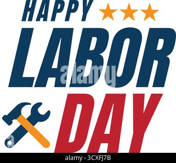 Labor day design over white background, vector illustration Stock Vector