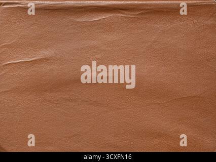 Brown leather surface showing intricate skin grain and subtle creases Stock Photo