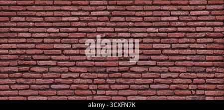 Old rustic red brick wall creating structured texture Stock Photo