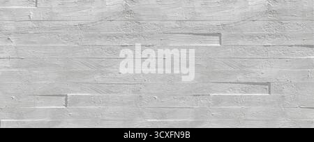 White concrete wall showing rough texture and horizontal lines Stock Photo