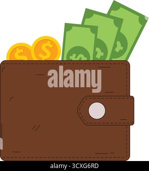 vector illustration of wallet Payment methods illustration set. Credit card for online shopping, financial cash transactions, transfer, bank card, e-w Stock Vector