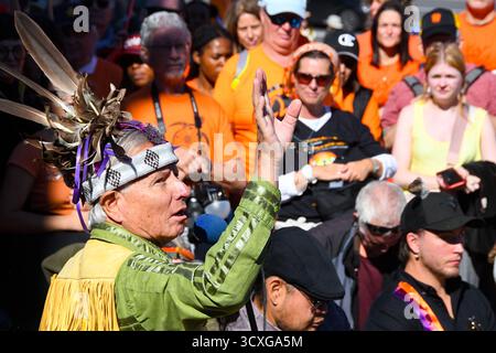 Orange Shirt Day symbols on a jacket honouring Indigenous Residential ...