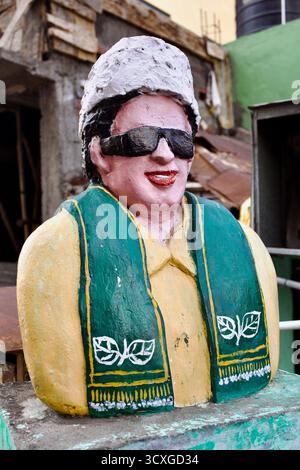 Painted bust of M. G. Ramachandran (MGR), founder of the AIADMK party ...