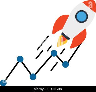 Exponential growth or compound interest, investment, wealth or... Stock Vector