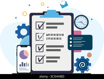 Task Planning and Productivity Tracking Stock Vector