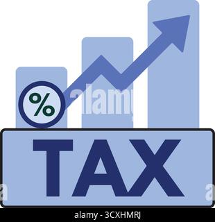 Tax report data growth icon Stock Vector
