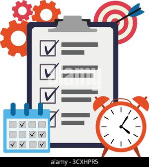 Goal Setting and Time Management Stock Vector