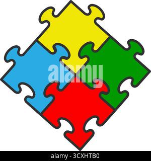puzzle game piece icon vector illustration design graphic flat style jigsaw Stock Vector