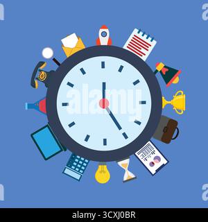 Time Management and Productivity Tools Stock Vector