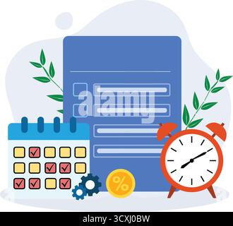 Project Planning and Scheduling Stock Vector