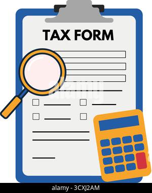 tax form design, vector illustration graphic flat style icon Stock Vector