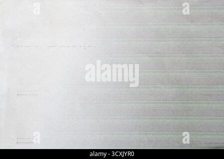 Horizontal grey bands printed from an old photocopier on paper Stock Photo