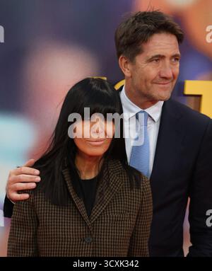 London, UK, 14th October 2025, Claudia Winkleman and husband Kris Thykier at the UK premiere of Is This Thing On? during the 69th BFI London Film Festival at The Royal Festival Hall in London. Credit Fred Duval / 17�Թ����� Live News Stock Photo