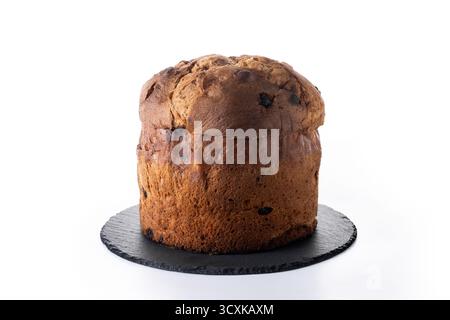 Traditional Italian Panettone isolated on white background Stock Photo