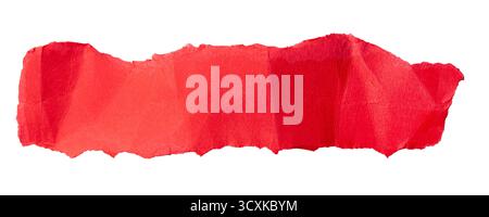 Red torn cardboard isolated on a white background Stock Photo