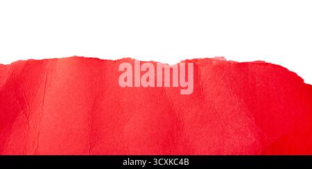 Red torn cardboard isolated on a white background Stock Photo