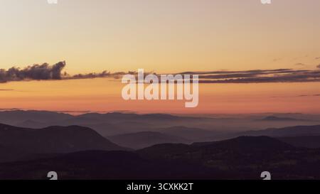 Countryside Orthodox church on hill among fields and trees in Bosnia Stock Photo