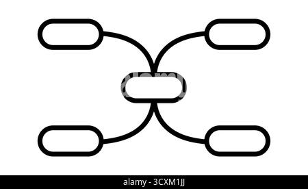 Tournament diagram with simple line art icons for strategic planning Stock Vector