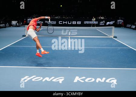 Hong Kong tennis player Coleman Wong, during a match at the Hong Kong Tennis Open(ATP 250) on ...