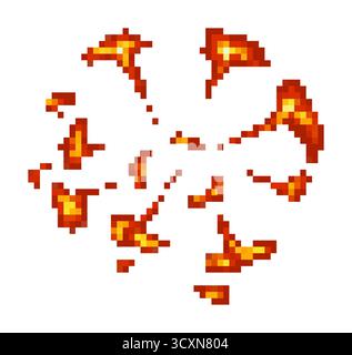 Pixel explosion animation concept for digital art design Stock Vector
