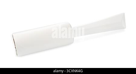 One sticky lint roller isolated on white Stock Photo