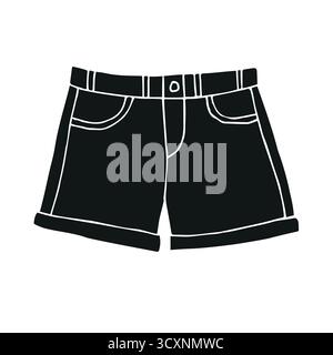 Vector hand drawn sketch doodle jeans shorts Stock Vector