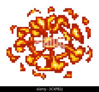 Pixel explosion animation design for digital art projects Stock Vector