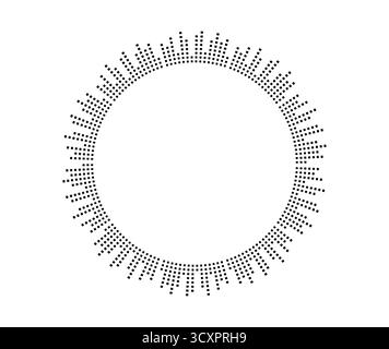 Abstract techno music soundwave circle pattern on white Stock Vector