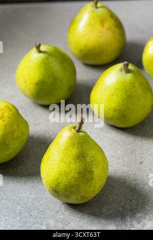 Raw Green Organic Bartlett Pears Ready to Eat Stock Photo